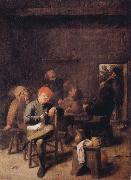 BROUWER, Adriaen Peasants Smoking and Drinking oil painting